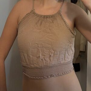 Forever 21 Tan Halter Crop Top